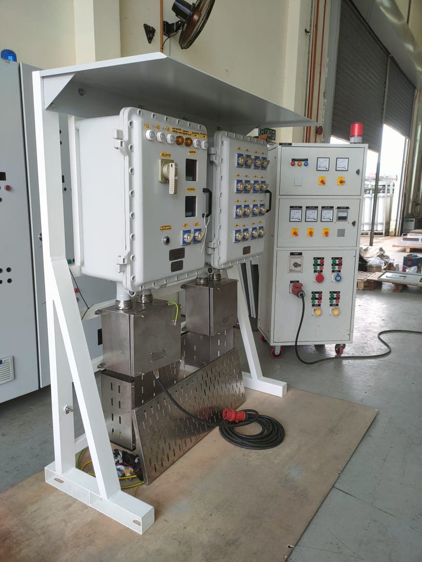 Completed Ex panel package with workshop test set-up